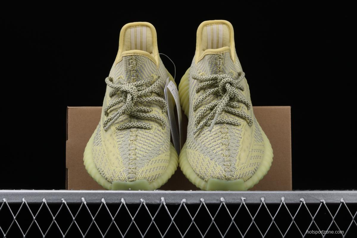 Adidas Yeezy 350 Boost V2 FQ9009 das coconut 350 second generation hollowed-out lemon yellow color matching