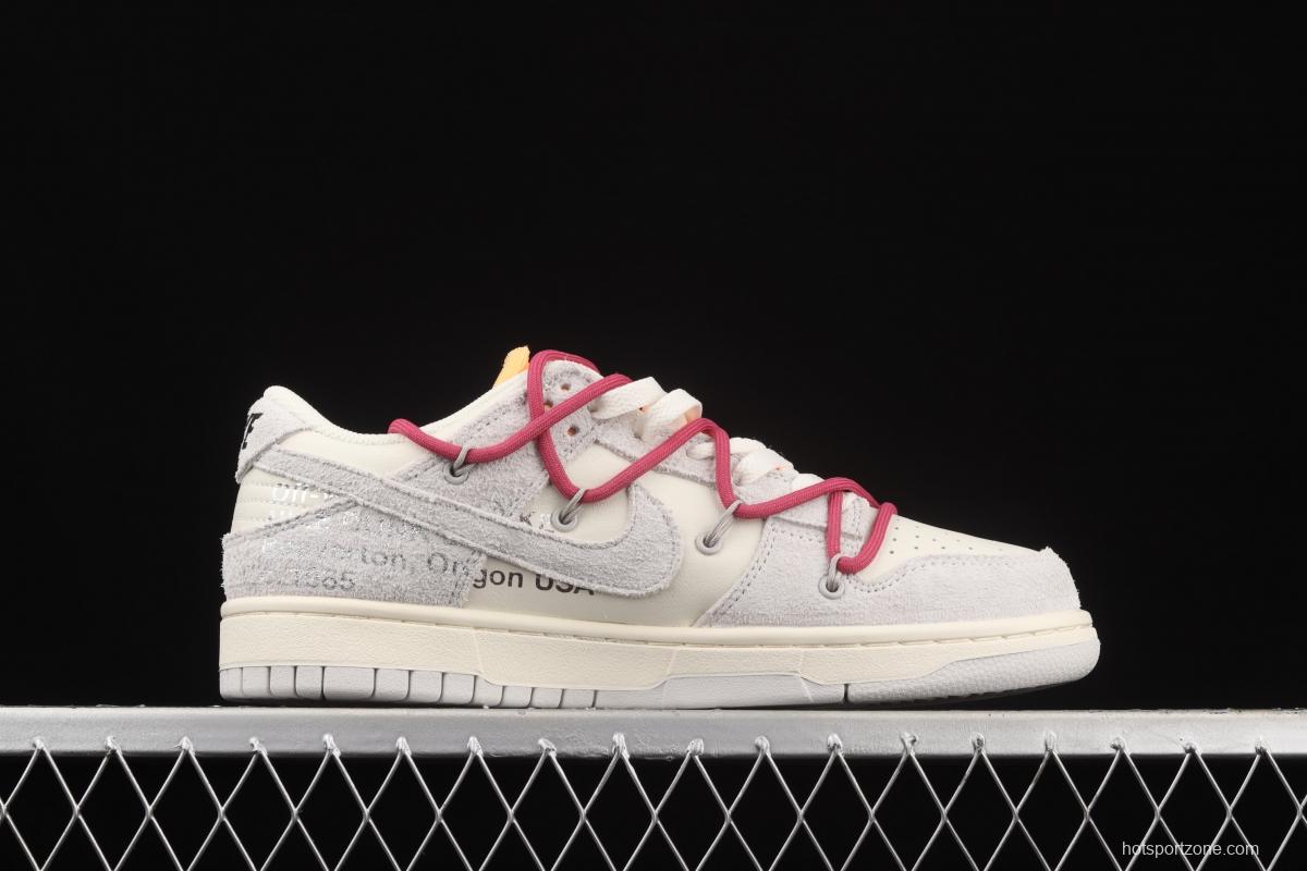 OFF-White x NIKE DUNK Low 12 of 50 OW suede SB buckle rebound fashion casual board shoes DJ0950-114