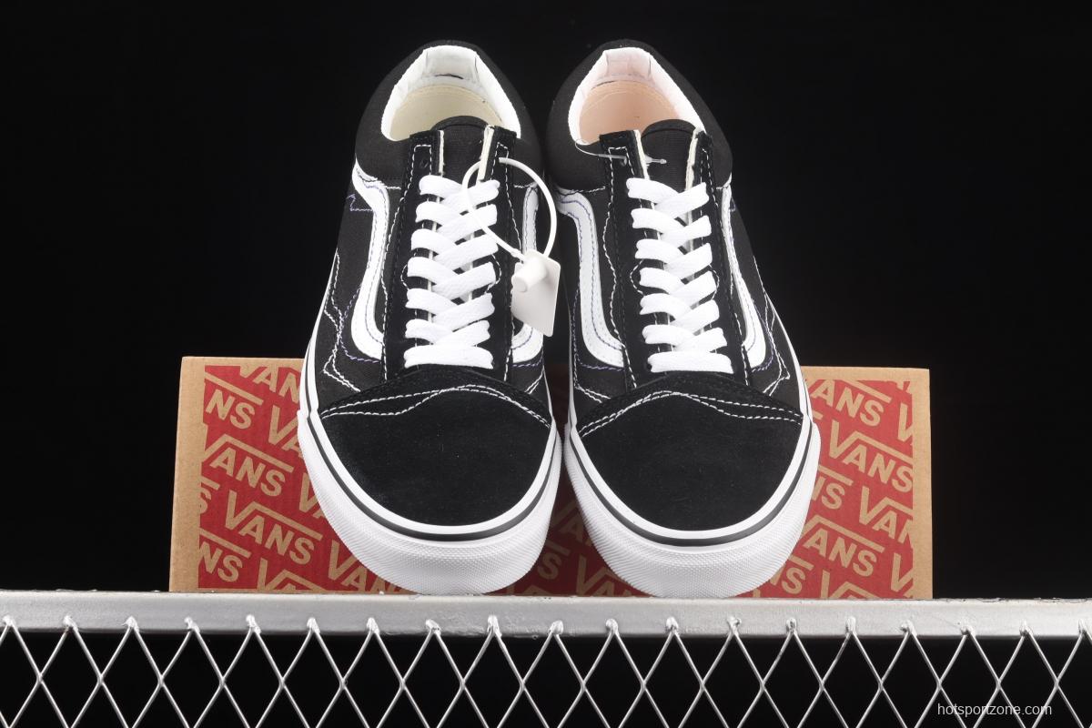 Vans Og Era Lx joint line design black classic low-top casual board shoes VN0A4P3XOSU