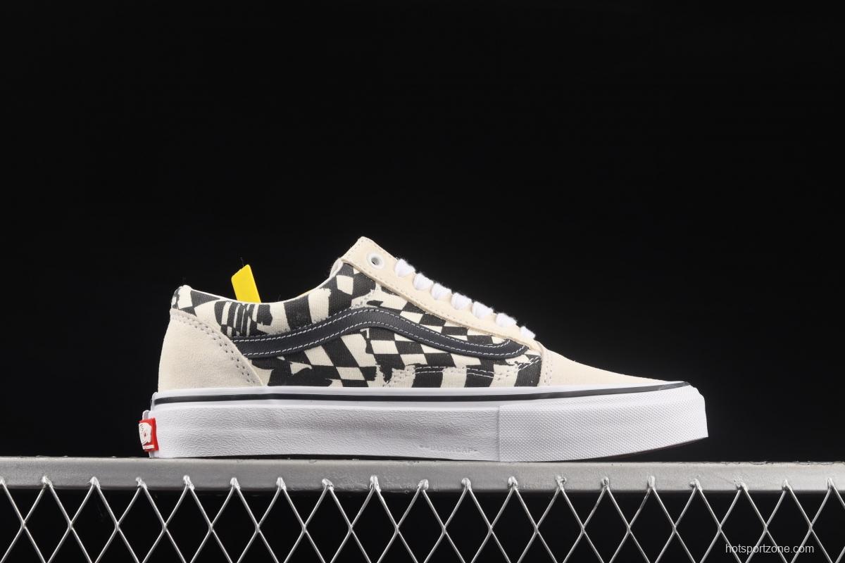 Vans Style 36 black side checkerboard plaid low edge professional skateboard shoes VN0A5FCB9CU