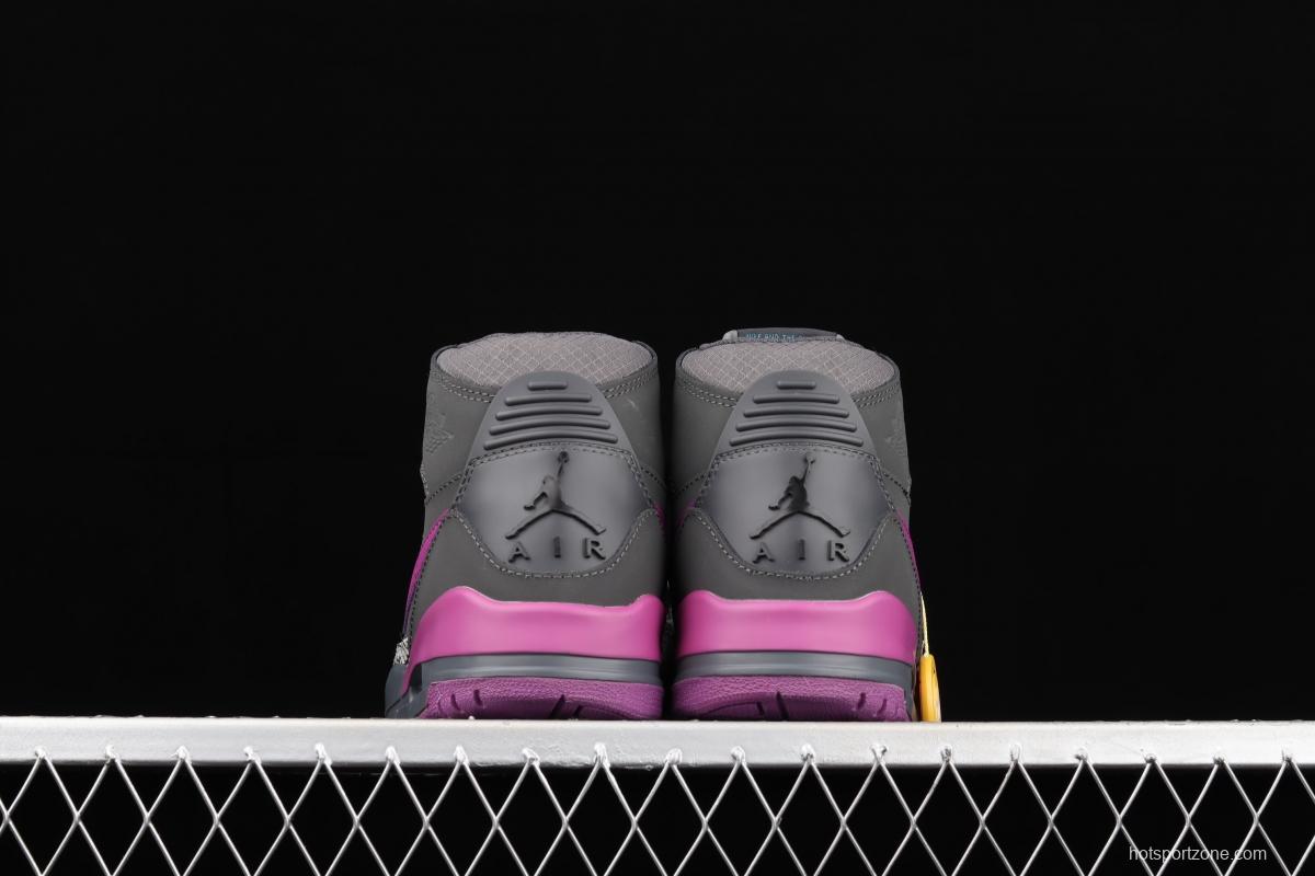 Jordan Legacy 312 black and purple color Velcro three-in-one board shoes AV3922-005
