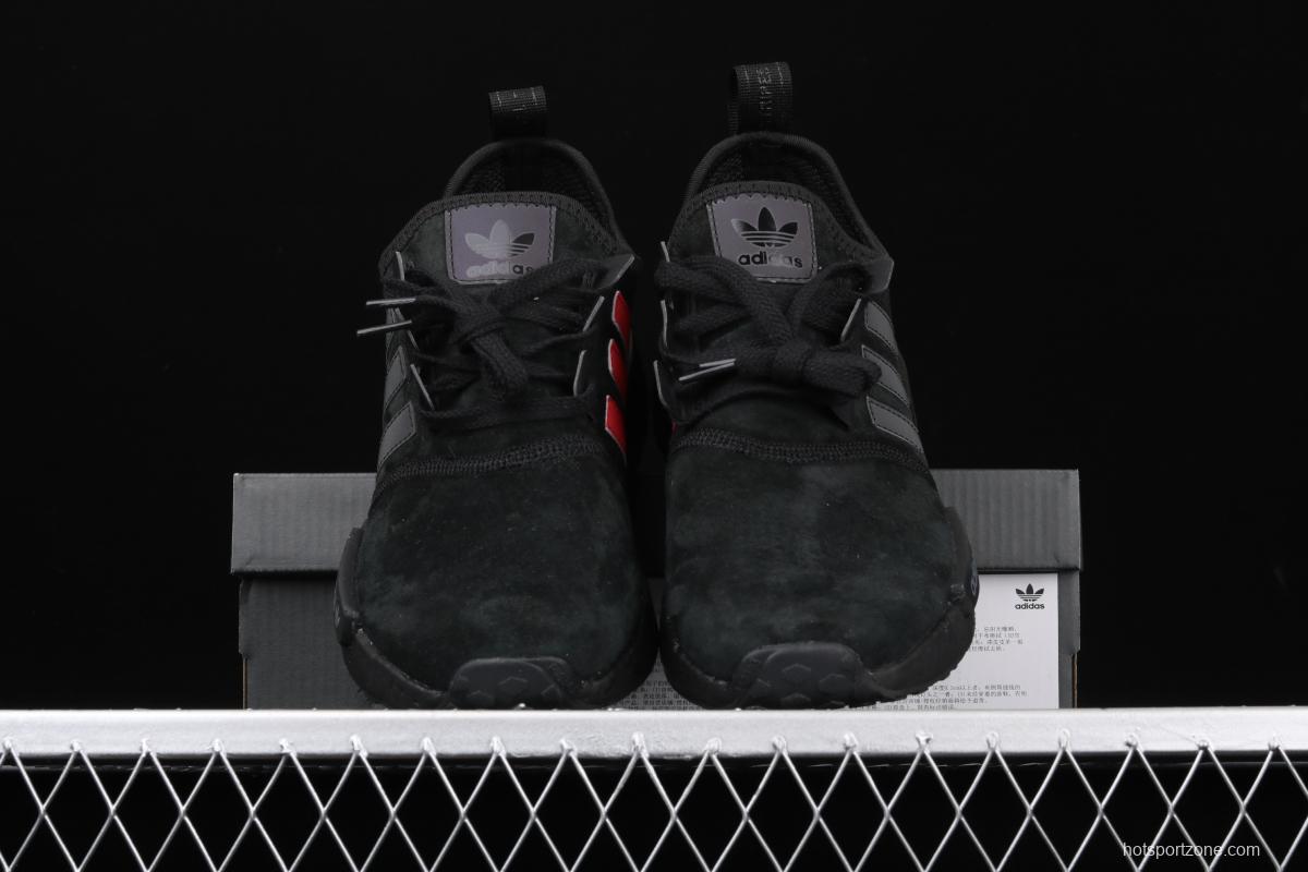 Adidas NMD_R1 B97419 Pig eight leather black samurai running shoes