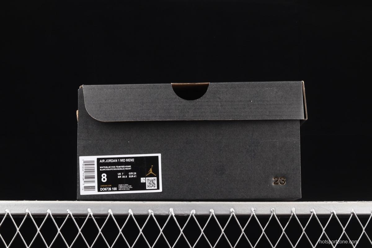 Air Jordan 1 Mid linen cream cultural basketball shoes DO6726-100
