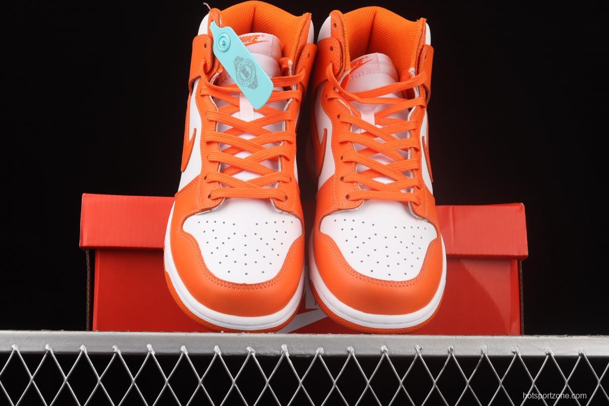 NIKE SB DUNK High Retro Orange Blaze 2021 edition white orange dunk series high top leisure sports skateboard shoes DD1399-101,