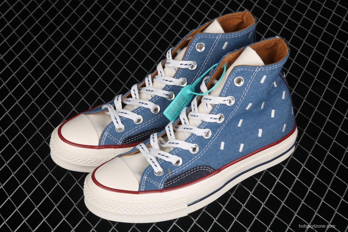 Converse Chuck 70s denim electric embroidered high-top casual board shoes 171064C