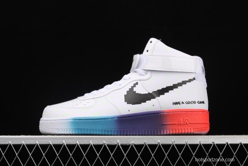 OFF-White x NIKE Air Force 1: 07 Vntg Suede Mix joint video game League of Legends skin luminous high-top casual board shoes DC2111-101