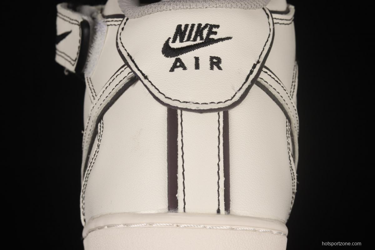 NIKE Air Force 1x 07 Mid laser rice white 3M reflective medium side leisure sports board shoes AQ2898-008