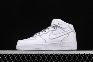 NIKE Air Force 1x 07 Mid laser white 3M reflective medium side leisure sports board shoes 369733-809