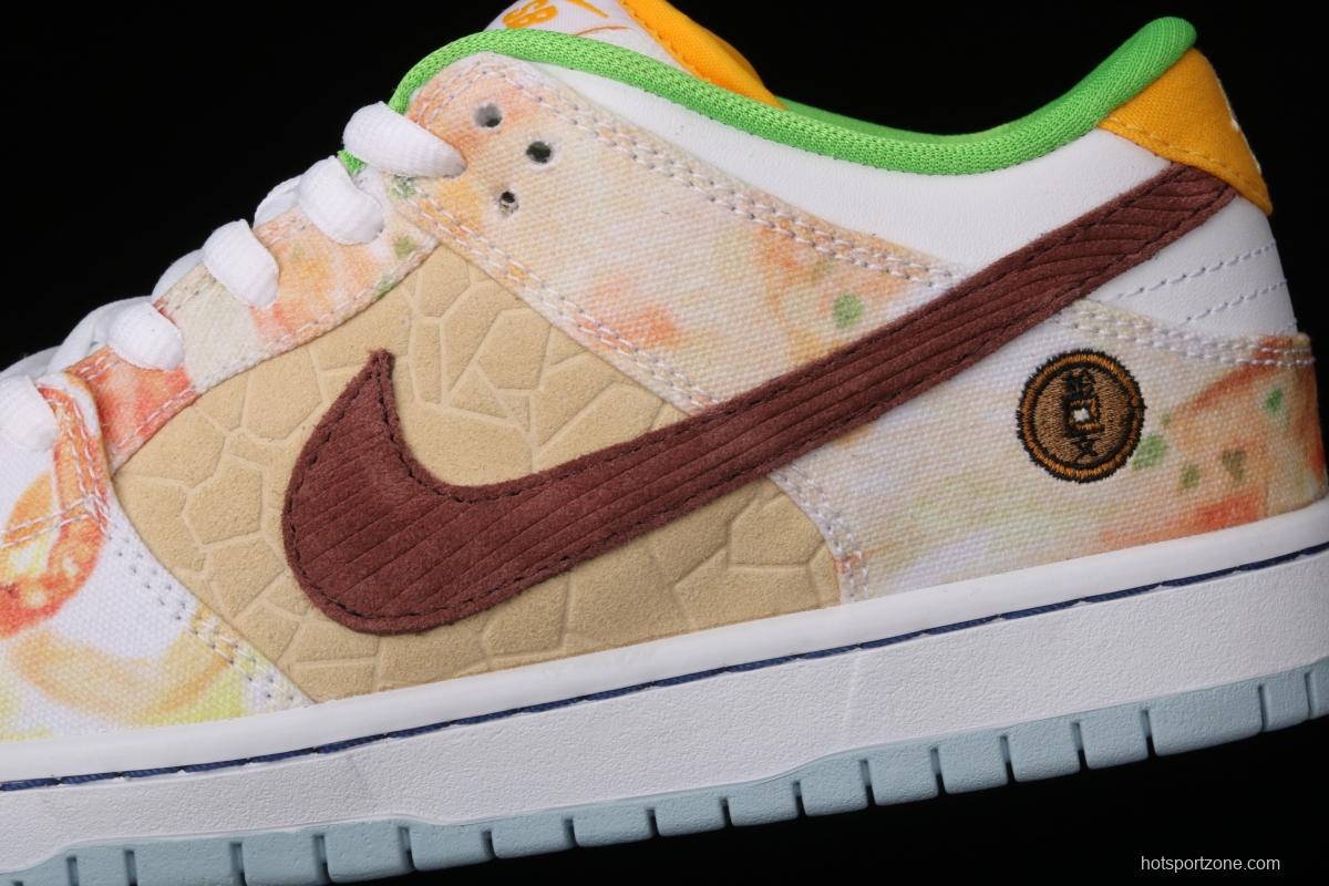 NIKE SB DUNK Low CNY joint style Chinese mandarin duck tie-dyed low-top skateboard shoes CV1628-800