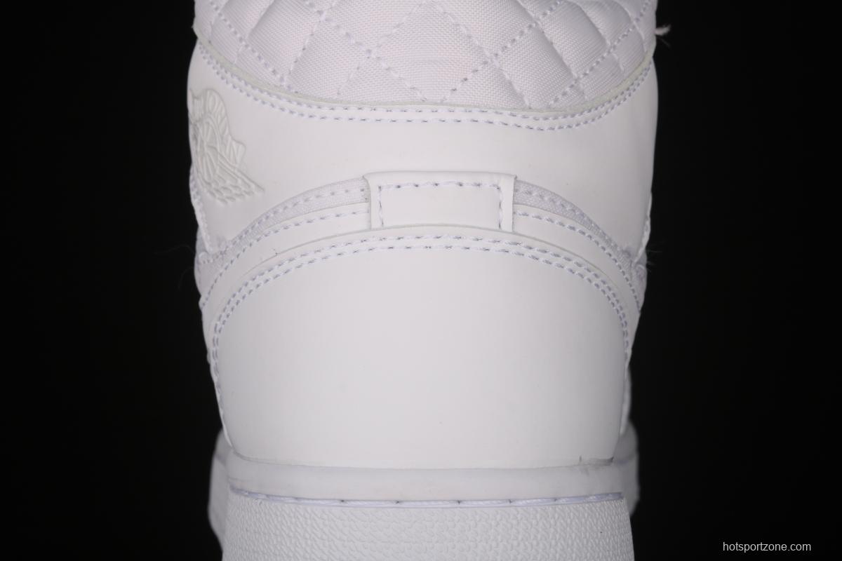 Air Jordan 1 Mid Quilted White Little Chanel Leisure Sport Board shoes DB6078-100