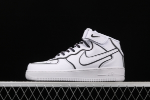 NIKE Air Force 1' 07 Mid laser white 3M reflective medium-help leisure sports board shoes 368742-810