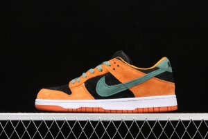 NIKE SB DUNK Low SP Ceramic dunk series carrot yellow and black low-side leisure sports skateboard shoes DA1469-001