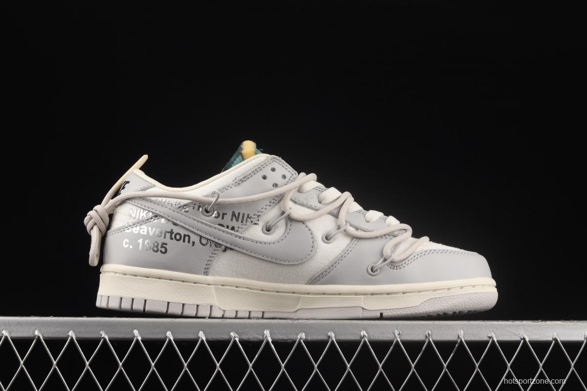 OFF-White x NIKE DUNK Low OW grey leisure sports skateboard shoes DM1602-117