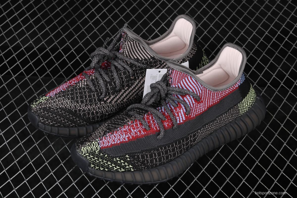 Adidas Yeezy Boost 350V2 Yecheil FX4145 Darth Coconut 350 second generation hollowed-out splicing colorful sky star color matching