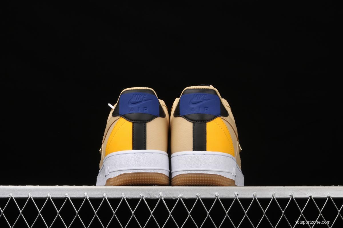 NIKE Air Force 1 Low NBA yellow and white raw rubber low-side leisure sports board shoes CT2298-200