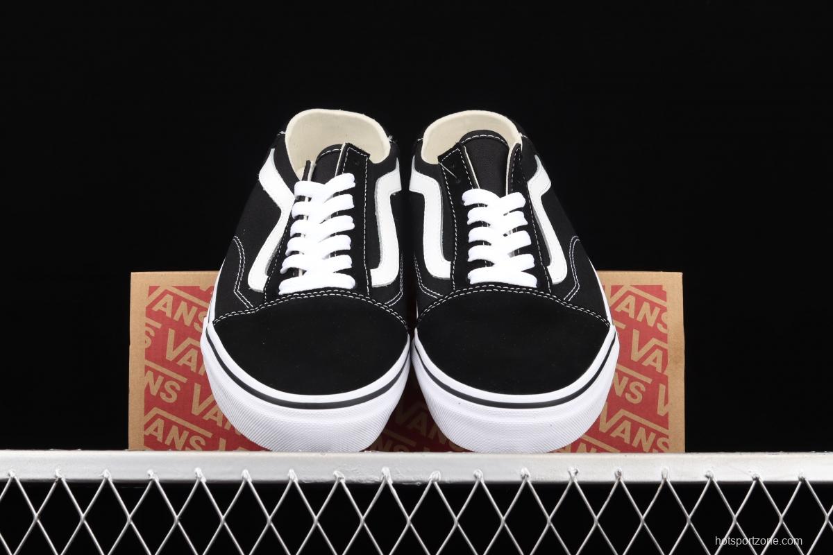 Vans Old Skool black and white low gang classic semi-drag Loafers Shoes VN0A3MUS6BT