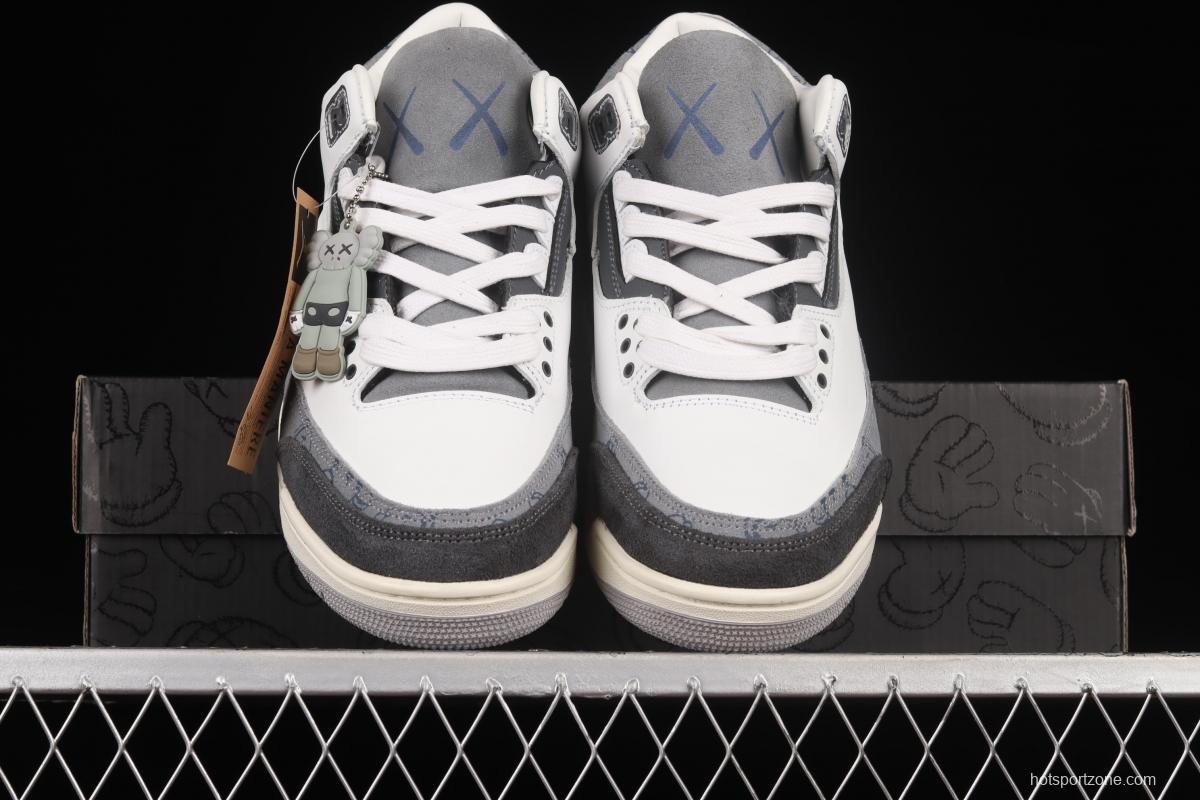 Kaws x Air Jordan 3 AJ3 co-signed custom-made cultural basketball shoes