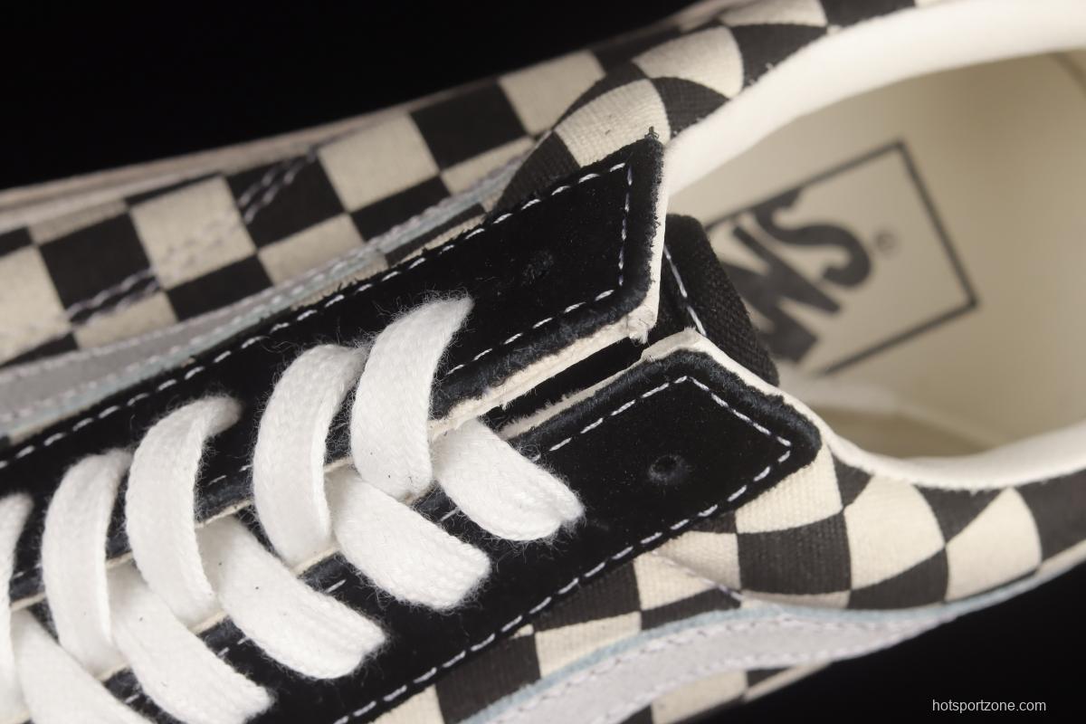 Vans Old Skool DX Anaheim black and white checkerboard old dirty low-top shoes VN0A38G2OAK