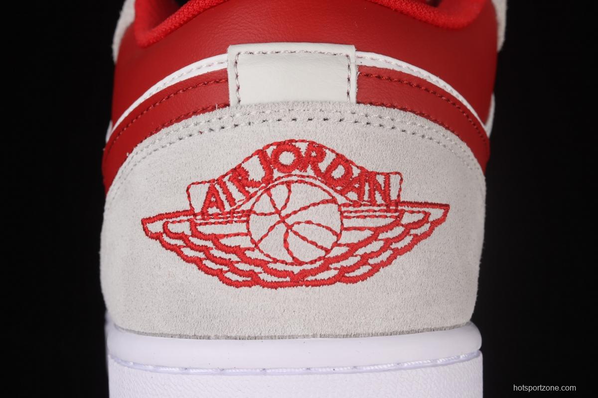 Air Jordan 1 Low low-end rice white red retro culture leisure sports basketball shoes DC6991-016