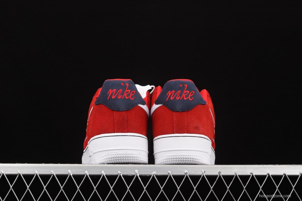 NIKE Air Force 11407 Low China Red embroidery Hook low-top casual board shoes DB3597-600