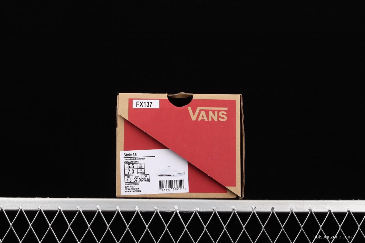 Vans x Se Bilkes Style 36 joint white 3M reflective low-top casual board shoes VN0A54F64YS