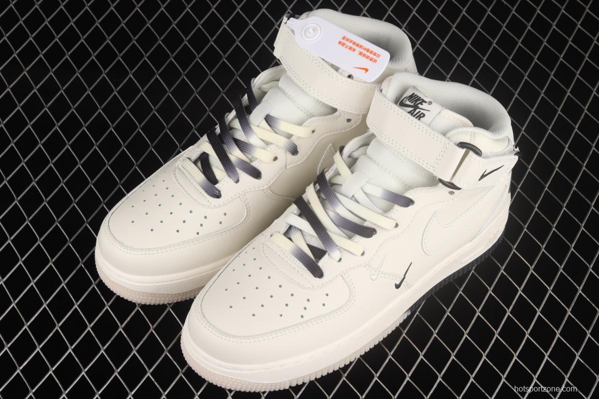 NIKE Air Force 1x 07 Mid rice black and white Brooklyn Nets city limited casual board shoes NT2969-013