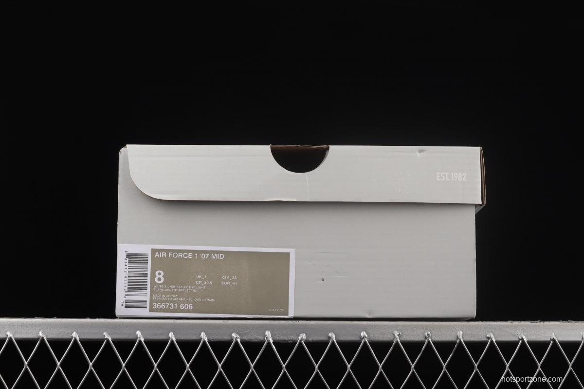 NIKE Air Force 1: 07 AF1 Mid UN2.0 all-white Mantian Star Zhongbang board shoes 366731-606