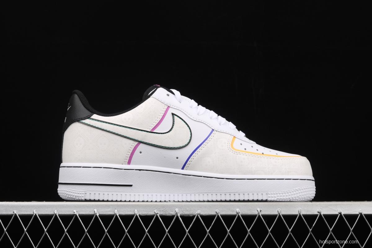 NIKE Air Force 1 Low Day of the DeAdidas Day of the Dead 3M reflective low-top casual board shoes CT1138-100