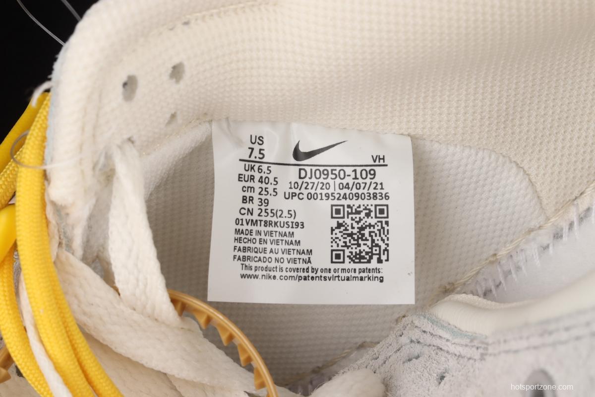 OFF-White x NIKE DUNK Low 12 of 50 OW suede SB buckle rebound fashion casual board shoes DJ0950-109