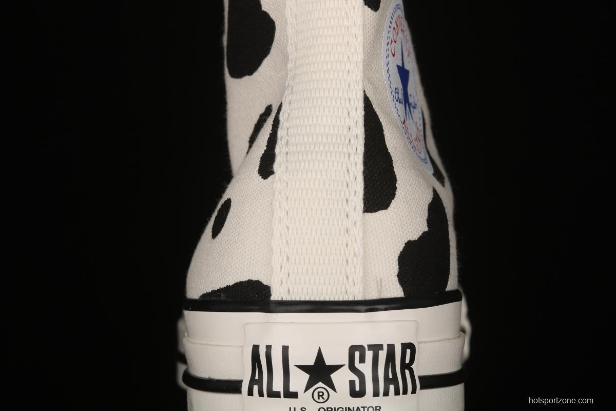 Converse 21ss All Star US Cow Spot Japanese Converse vintage cow pattern high upper shoes 1SC563