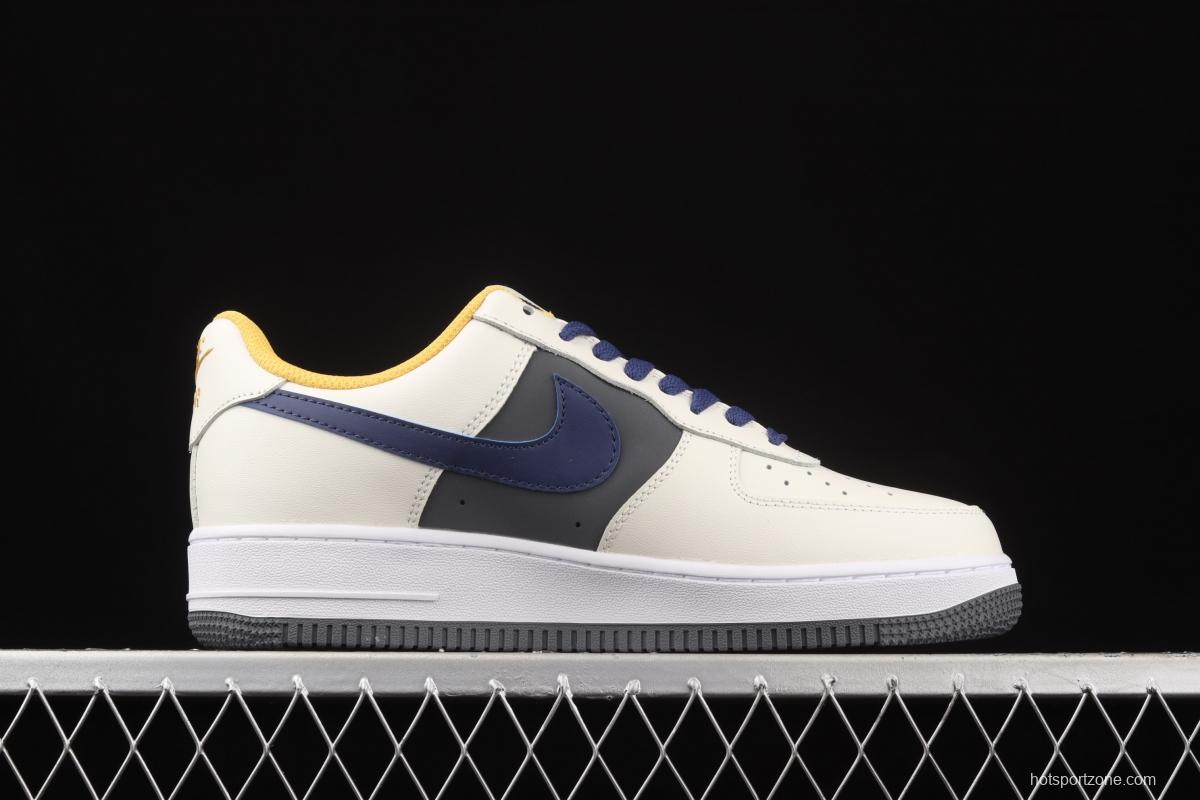 NIKE Air Force1'07 Low beige blue gray low upper board shoes CK7214-101