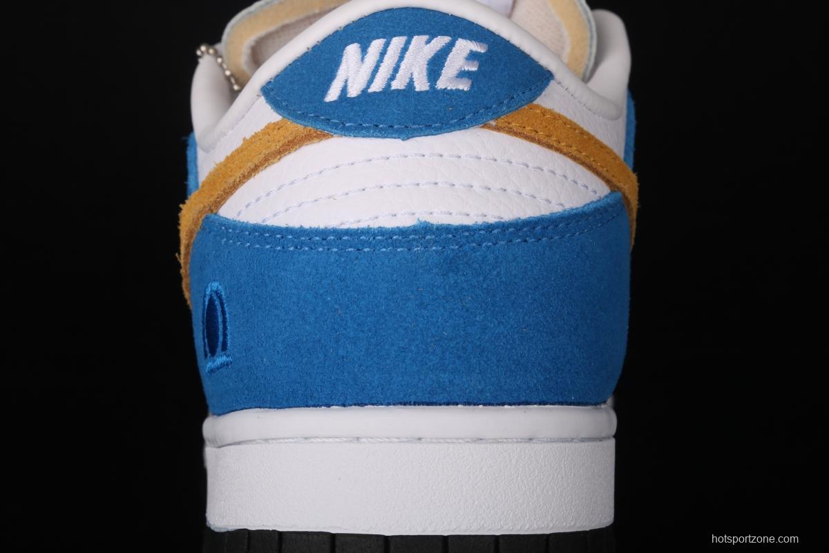 Kasina x NIKE SB DUNK Low co-signed blue and yellow retro low-top leisure sports skateboard shoes CZ6501-100