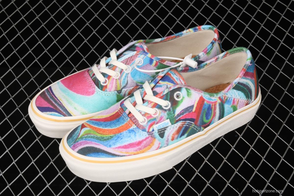 Vans Authentic SF color printing color sole environmental protection canvas board shoes VN0A3MU642D