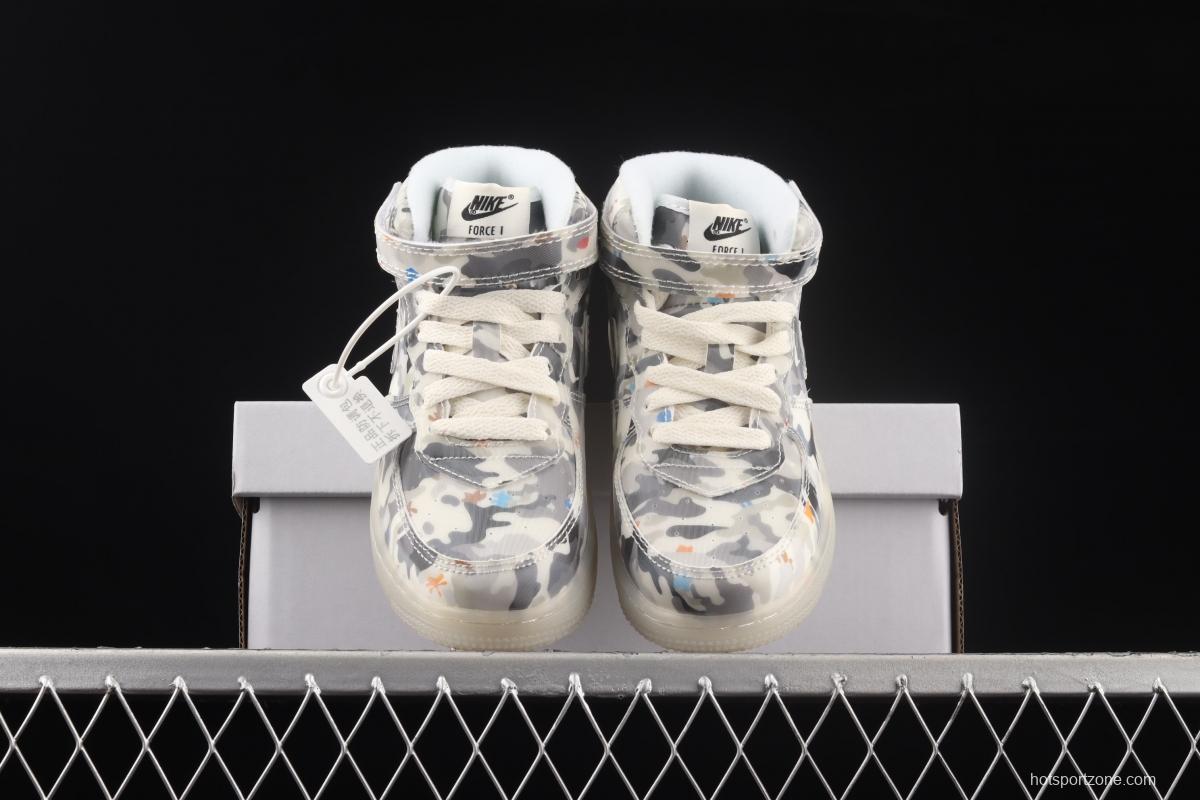 NIKE Air Force 1: 07 Mid WB dazzling ribbon lamp state size Kids 314197-9800