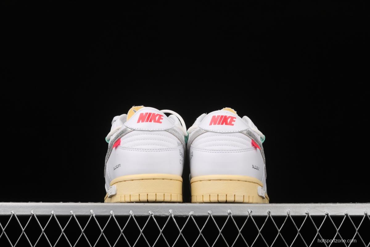 OFF-White x NIKE DUNK Low 04 of 50 OW white gray leisure sports skateboard shoes DM1602-127,