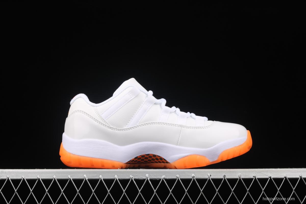 Air Jordan 11 Bright Citus 11 white orange low top basketball shoes true carbon AH7860-139