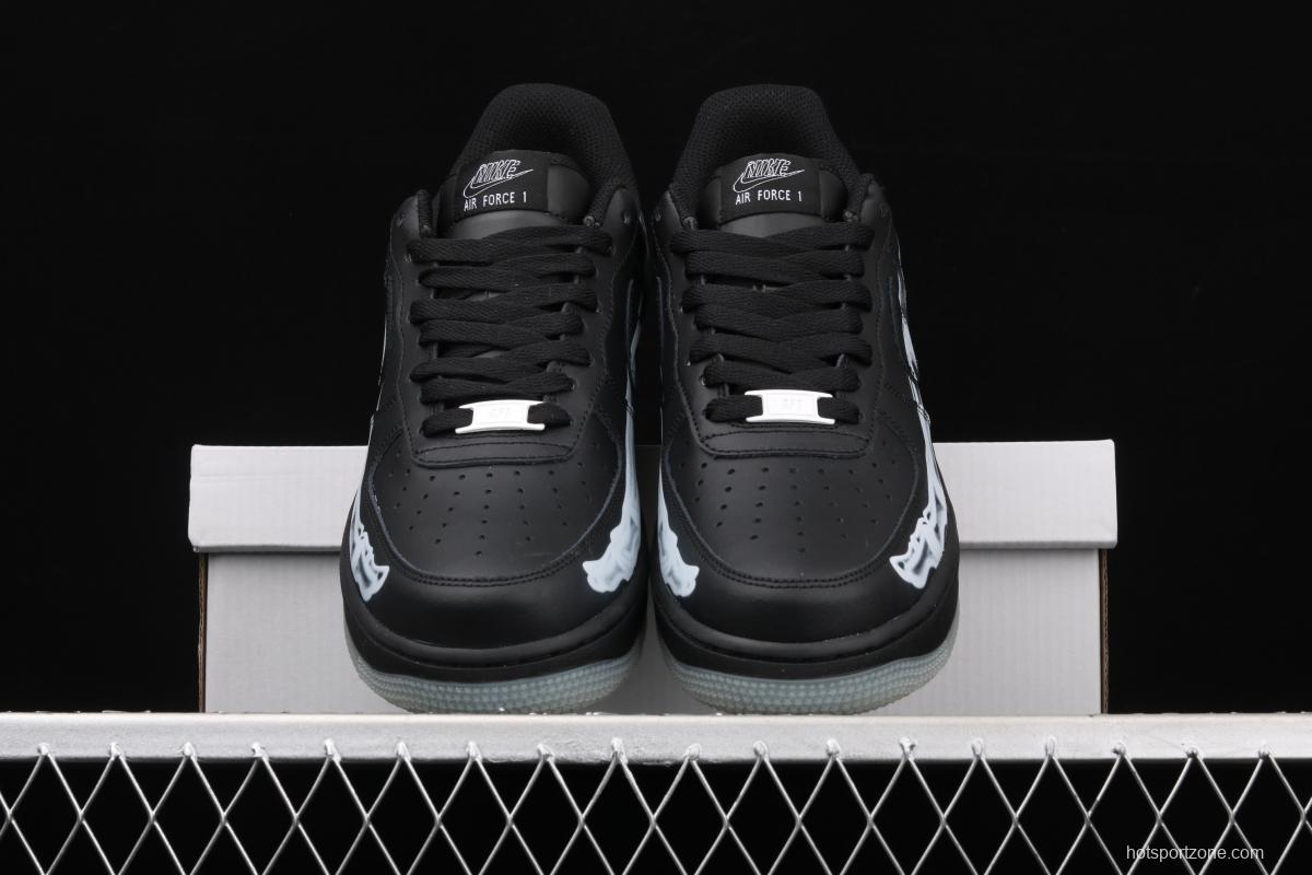 NIKE Air Force 1x 07 Skeleton QS Halloween luminous skeleton limited casual board shoes BQ7541-001