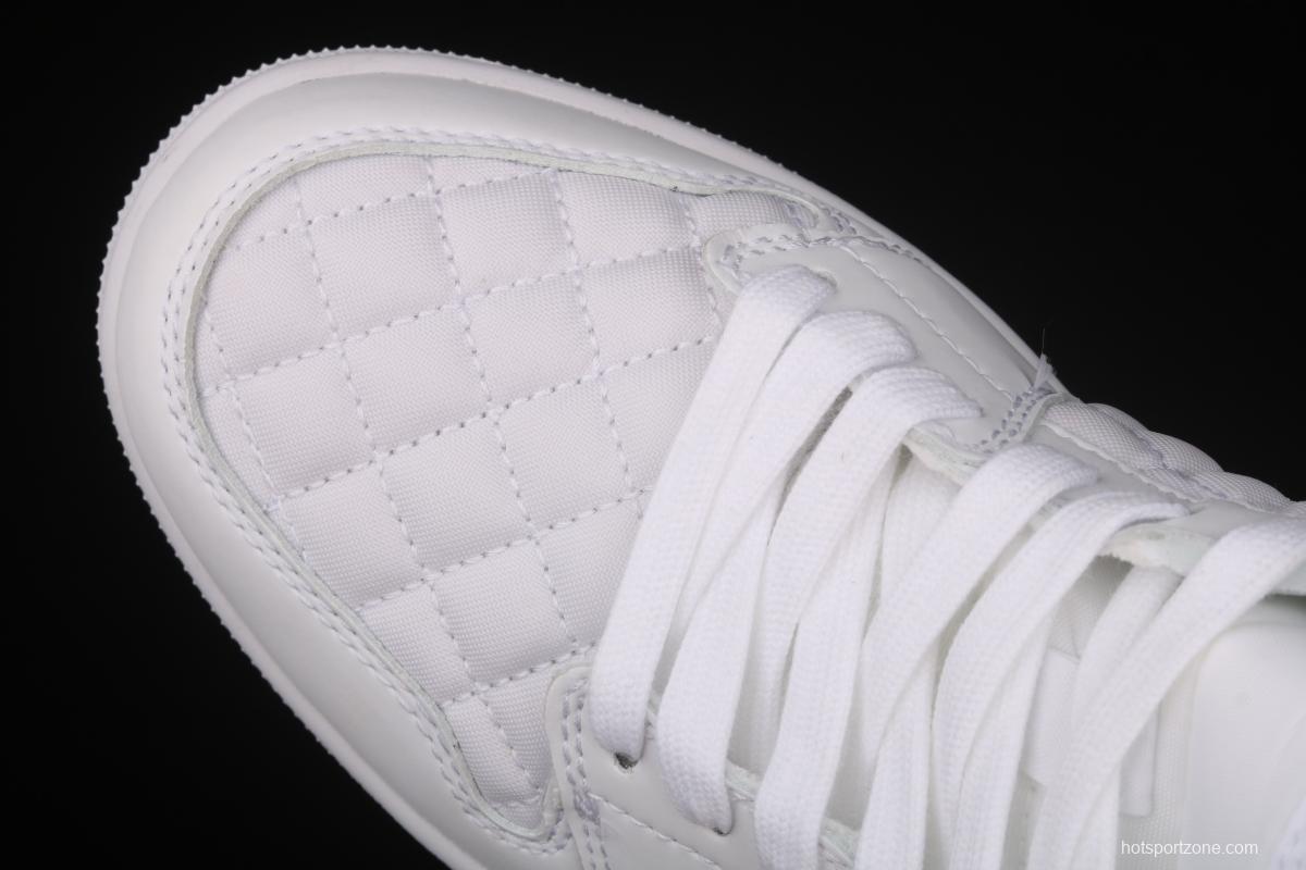 Air Jordan 1 Mid Quilted White Little Chanel Leisure Sport Board shoes DB6078-100