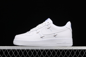 NIKE Air Force 11607 Low All white joint name small silver hook low-top casual board shoes CT1990-100