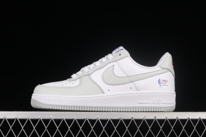 NIKE Air Force 1x07 Low gray-and-white color matching low-top casual board shoes AA6902-201