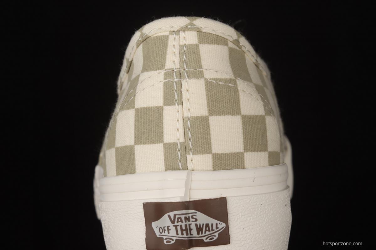 Vans Authentic Classic Anaheim Milk Tea White Brown Chess Lattice low Top Board shoes VN0A5HZS9FO
