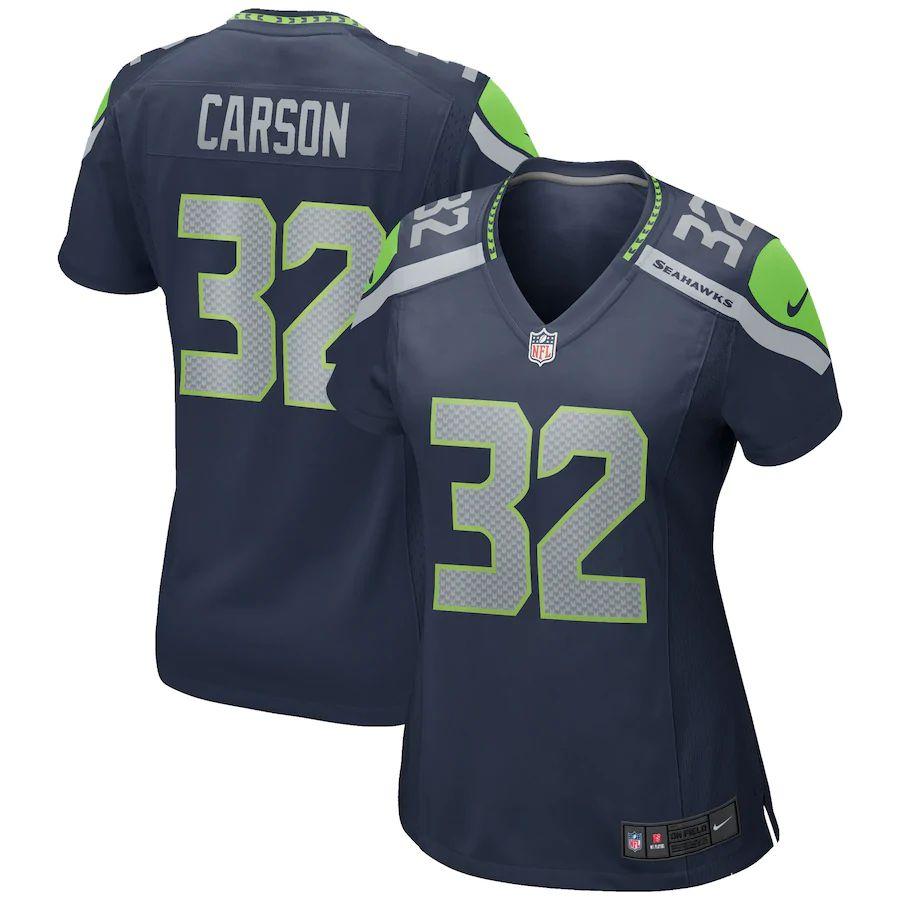 Women's Chris Carson Navy Player Limited Team Jersey