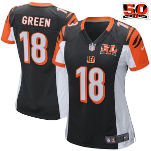 Women's A.J. Green Black 50th Anniversary Patch Player Limited Team Jersey