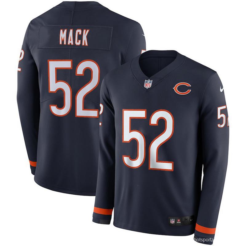 Men's Khalil Mack Black Therma Long Sleeve Player Limited Team Jersey