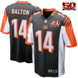 Youth Andy Dalton Black 50th Anniversary Patch Player Limited Team Jersey