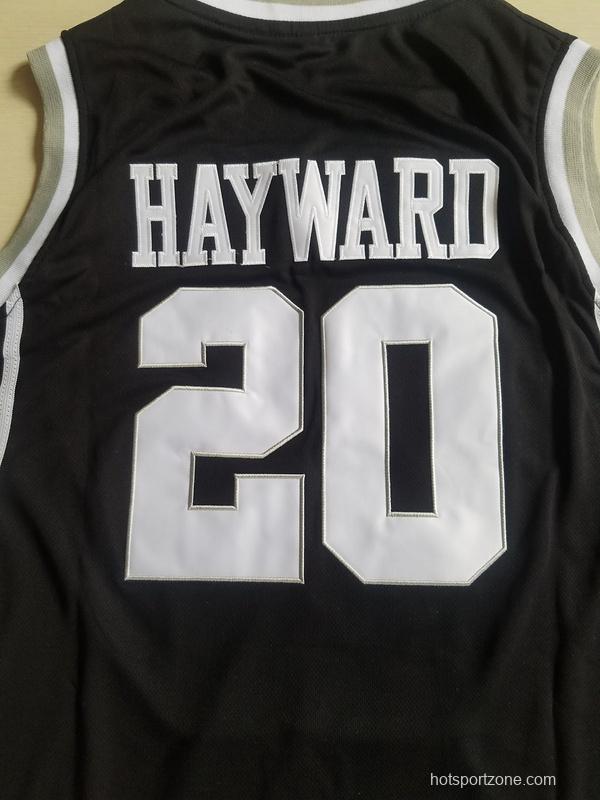 Gordon Hayward 20 Butler College Black Basketball Jersey