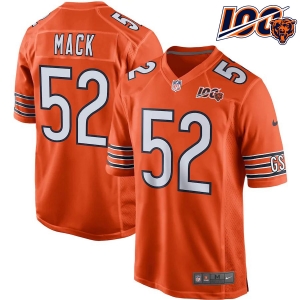 Men's Khalil Mack Orange 100th Season Player Limited Team Jersey