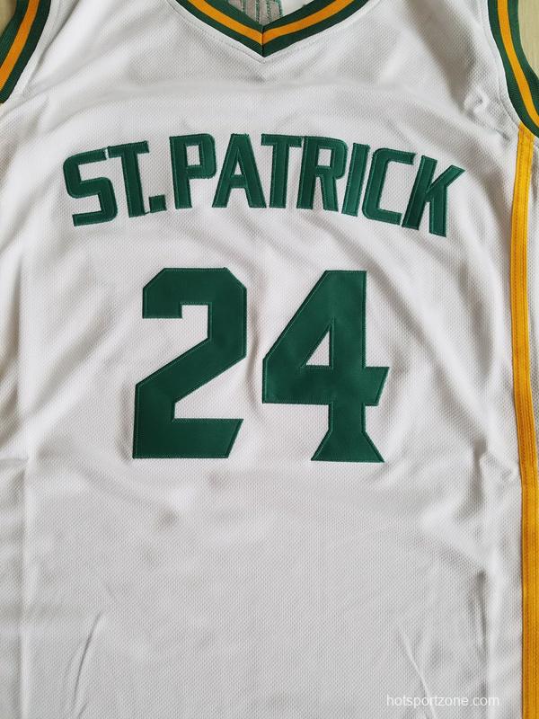 Kyrie Irving 24 St. Patrick High School White Basketball Jersey