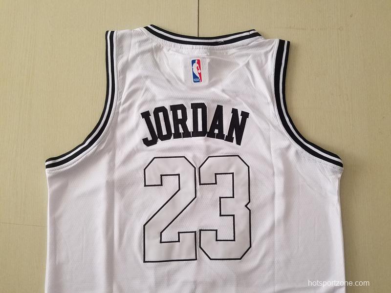 PSG Michael Jordan White Basketball Jerseys
