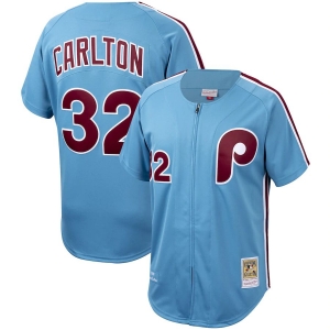 Men's Steve Carlton Cooperstown Collection Throwback Jersey - Light Blue